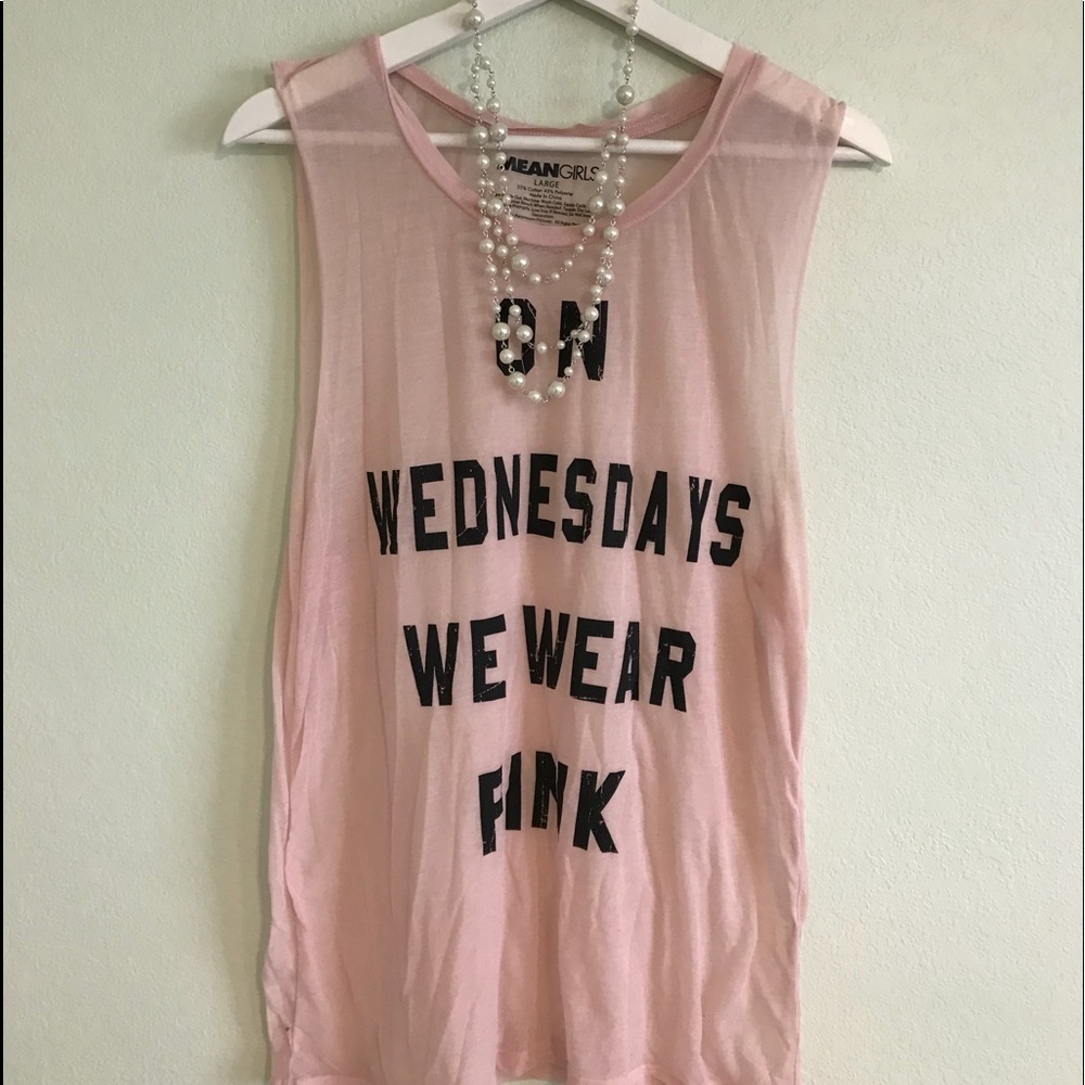 Mean Girls Light Pink Sheer Tank Top